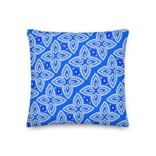 Bandhani Blue and Red Pillow