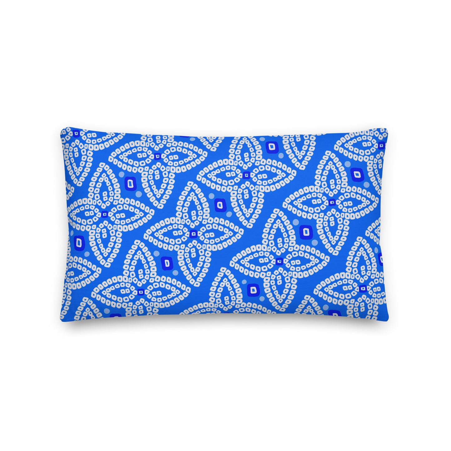 Bandhani Blue and Red Pillow