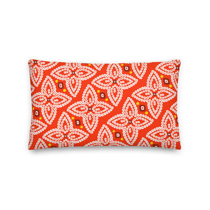 Bandhani Blue and Red Pillow