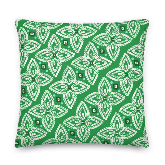 Bandhani Green and Purple Pillow